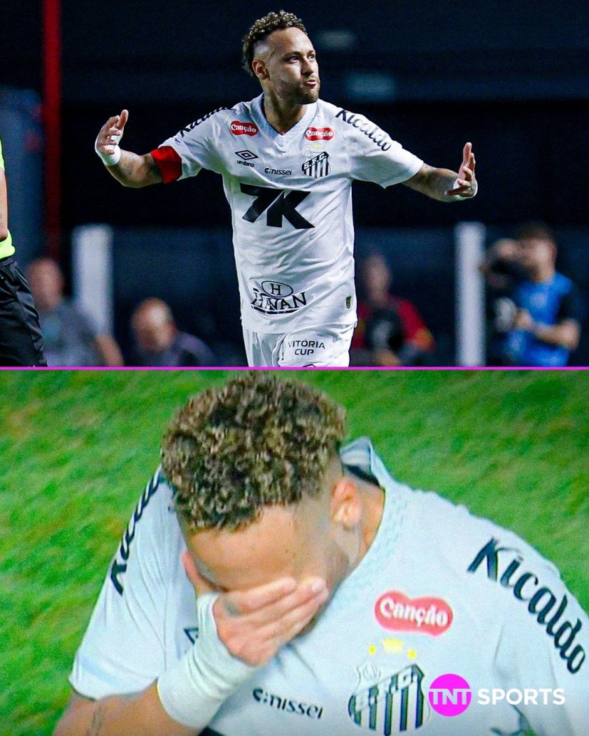 Neymar cho biết anh “buồn và rất tức giận” dù vừa cứu nguy cho Santos (Ảnh: TNT Sports).