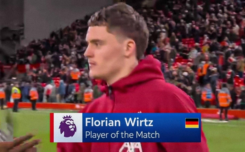 Wirtz tỏa sáng rực rỡ trước Wolves 4 Wirtz được vinh danh là Cầu thủ xuất sắc nhất trận Liverpool vs Wolves - Ảnh: Premier League