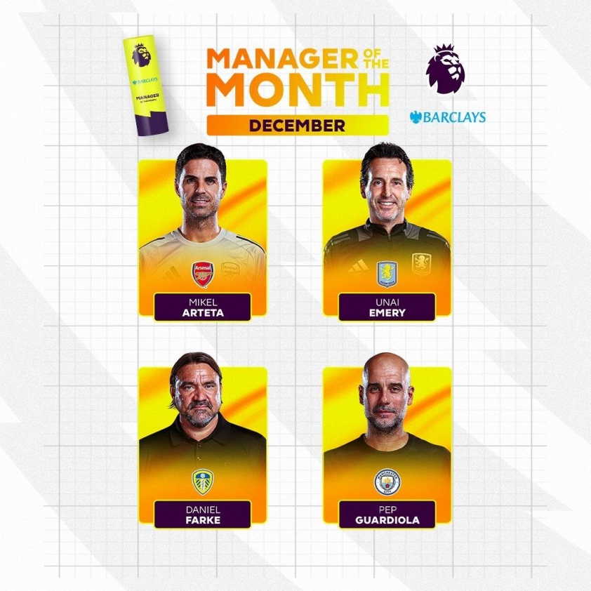 4 ứng cử viên cho danh hiệu HLV hay nhất tháng 12 của Ngoại Hạng Anh 2025/26 (Ảnh: Premier League).