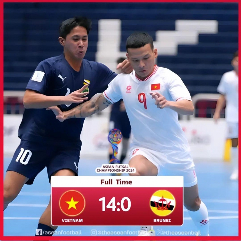 Thắng 14-0, Việt Nam tiến sát vé vào bán kết giải futsal Đông Nam Á 552381