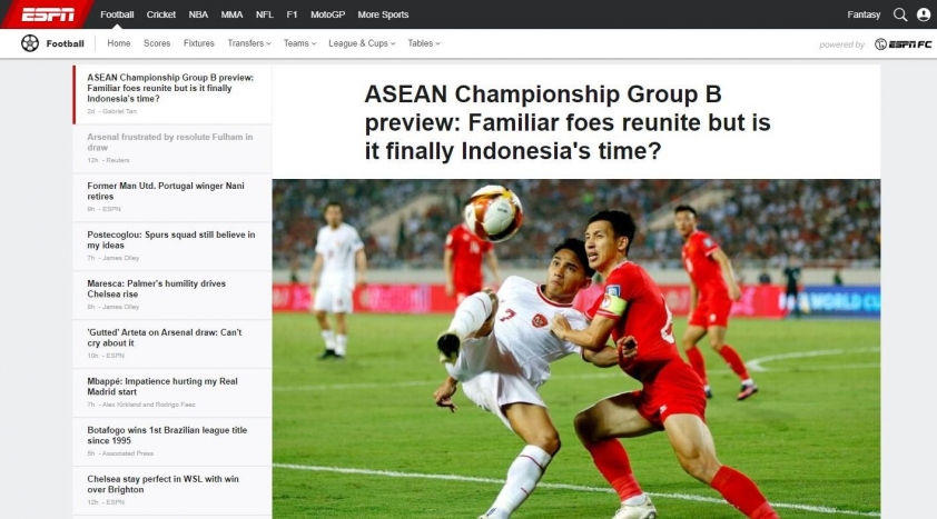 ESPN đặt ĐT Việt Nam và Indonesia 'lên bàn cân' tại AFF Cup 566843