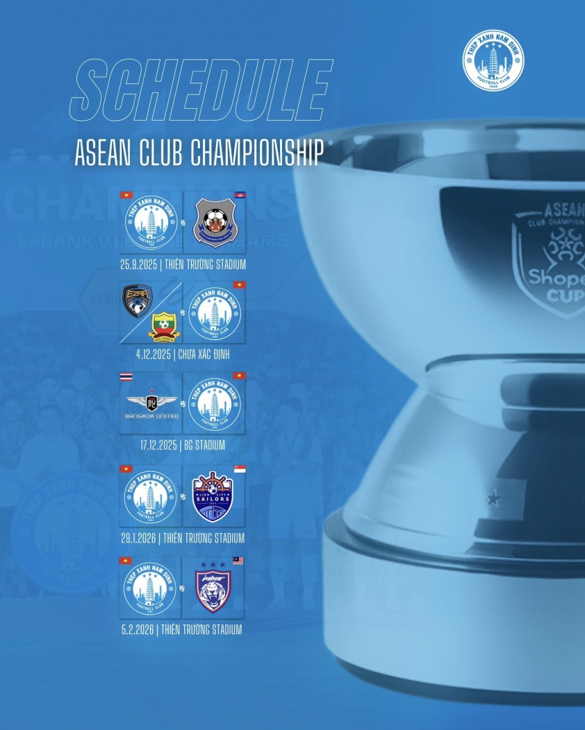 Nam Định đá 3 trận trên sân nhà ở Shopee Cup 664274