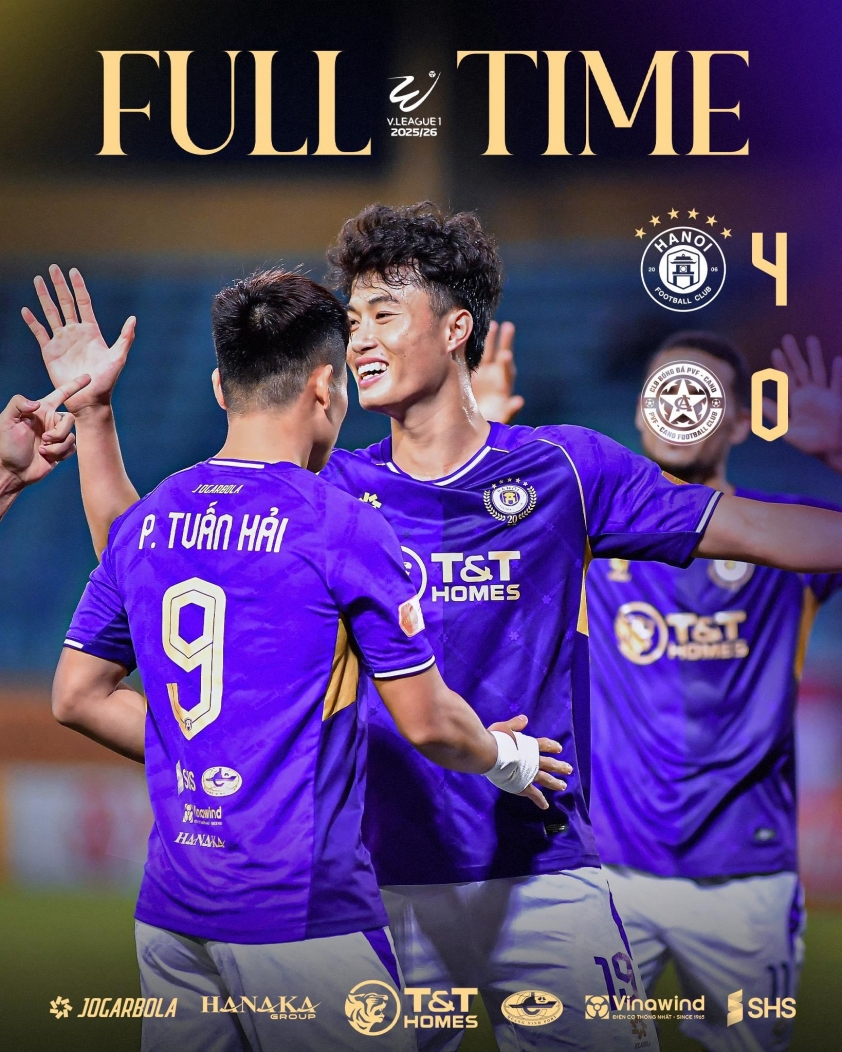 Hoàng Hên lập cú đúp, Hà Nội FC thắng 4-0 PVF-CAND 734742