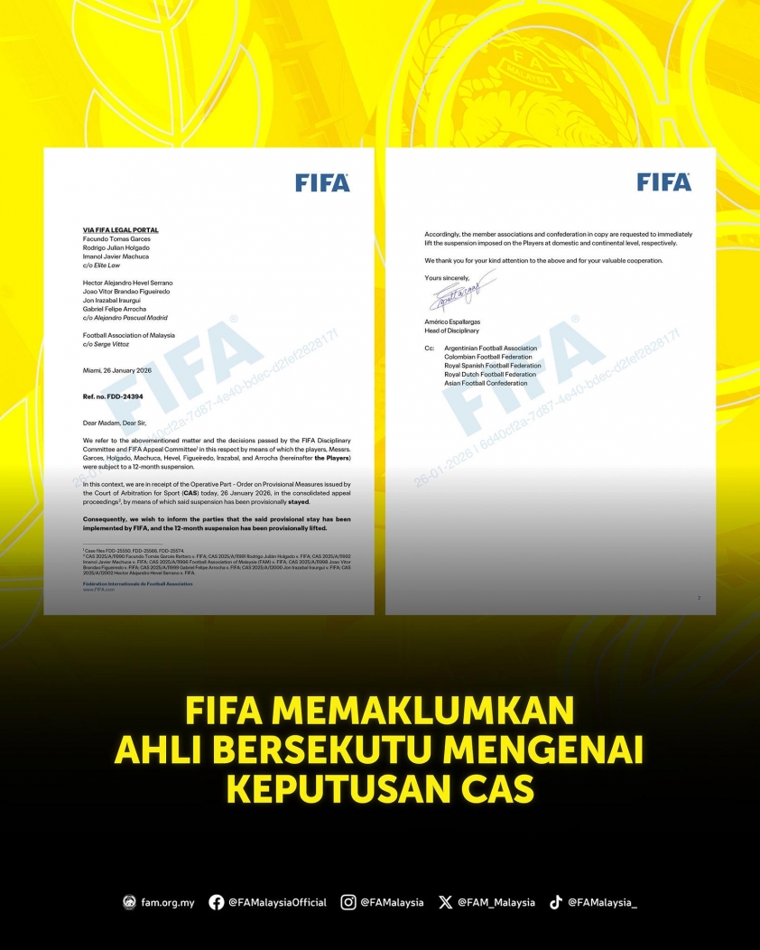 Chính thức: FIFA cho 7 cầu thủ nhập tịch Malaysia trở lại thi đấu.
