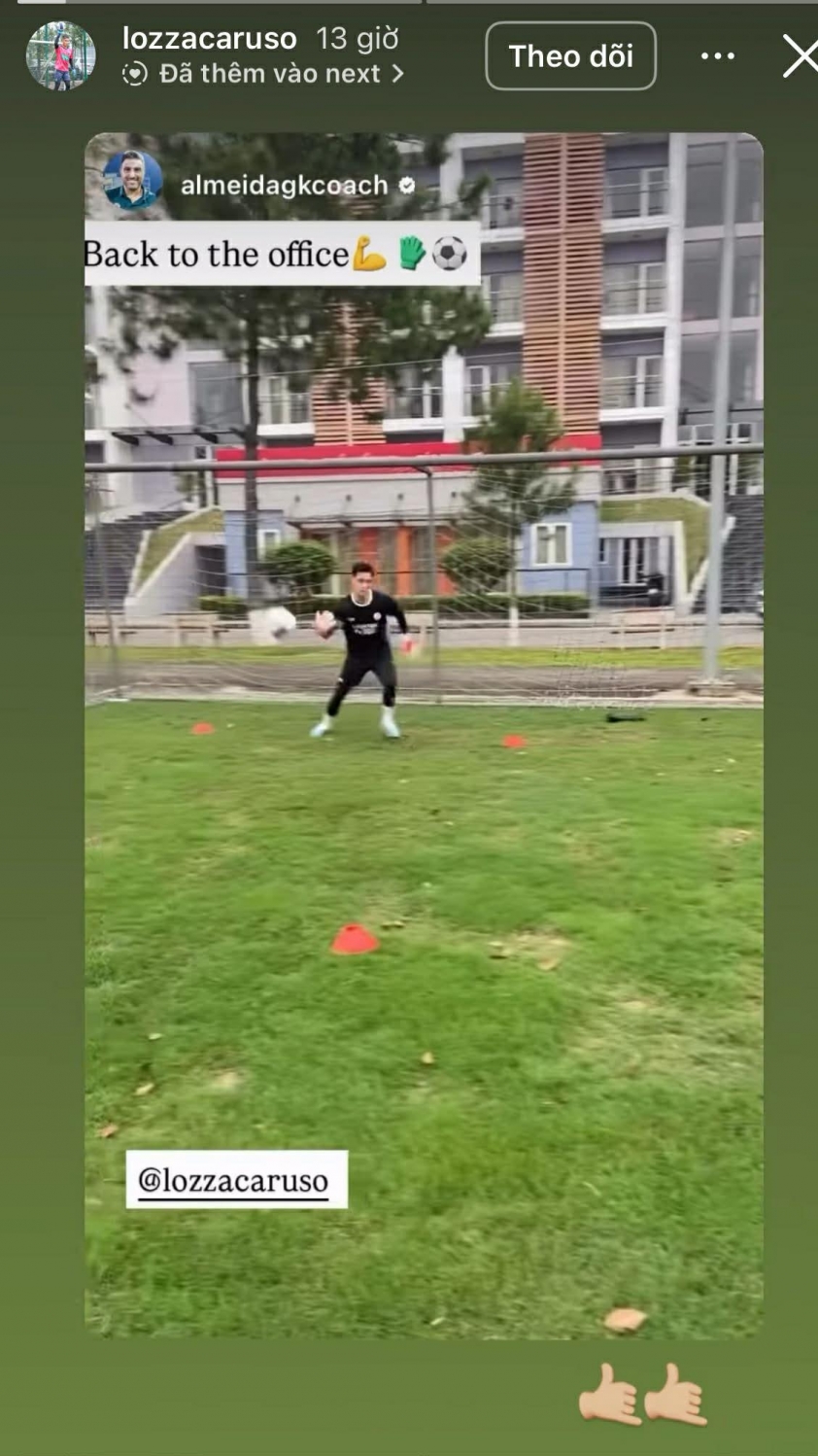 Lawrence Caruso tập luyện tại Thể Công Viettel