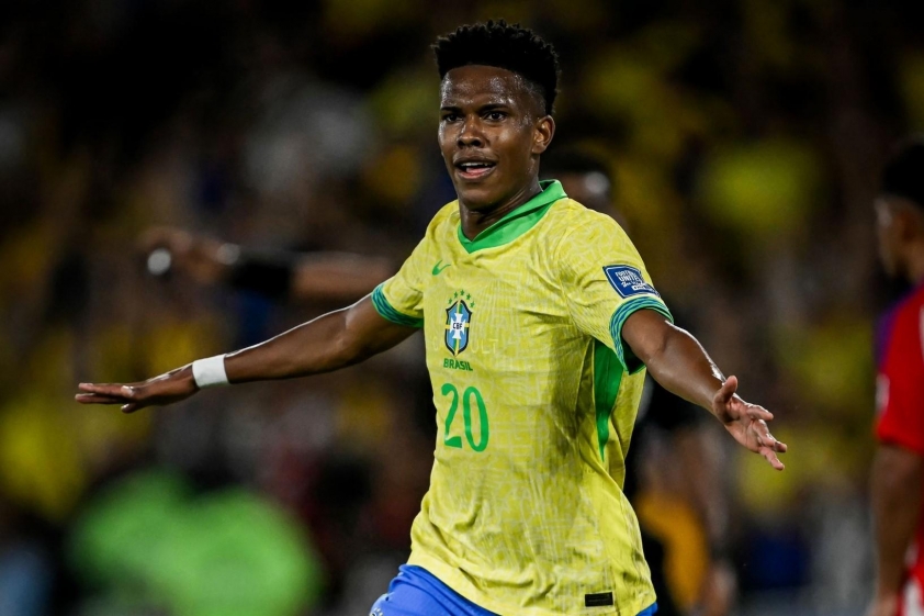 "Thần đồng Chelsea tỏa sáng với bàn thắng đầu tiên cho ĐT Brazil" 4 estevao-brazil