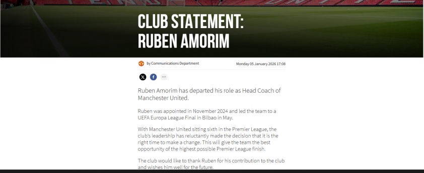 Vì sao Amorim bị MU sa thải chỉ sau 14 tháng 773365