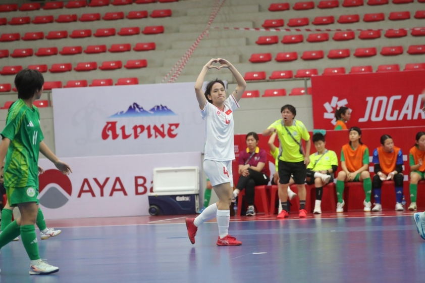 ĐT futsal nữ Việt Nam ghi tới 21 bàn vào lưới đối thủ (Ảnh: MFF)