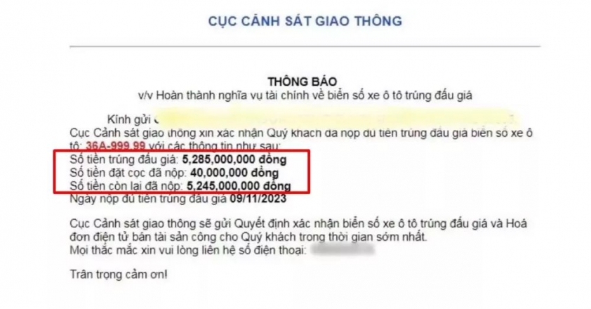 Sau 1 lần lỡ hẹn, biển số ngũ quý 9 Thanh Hóa trúng đấu giá hơn 5 tỷ đồng đã được thanh toán đủ tiền 355628