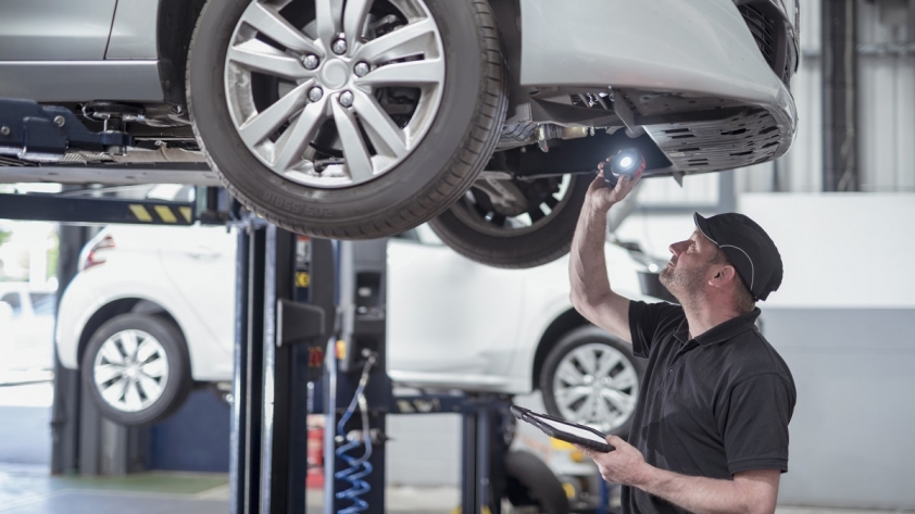 Mechanic-checking-car