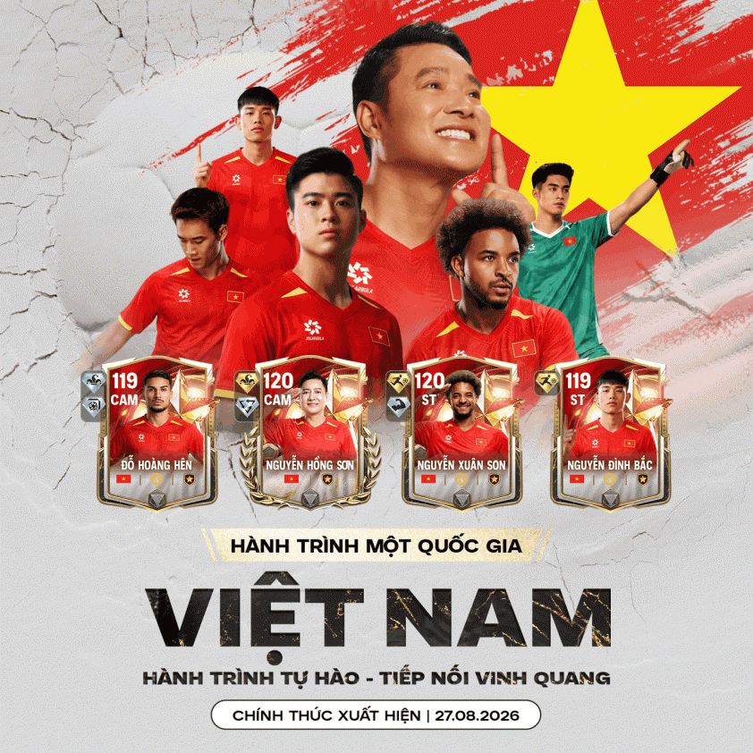 Huyền thoại Hồng Sơn chính thức trình làng FC Mobile VN với OVR lên đến 120 trong mùa thẻ ANS: Việt Nam