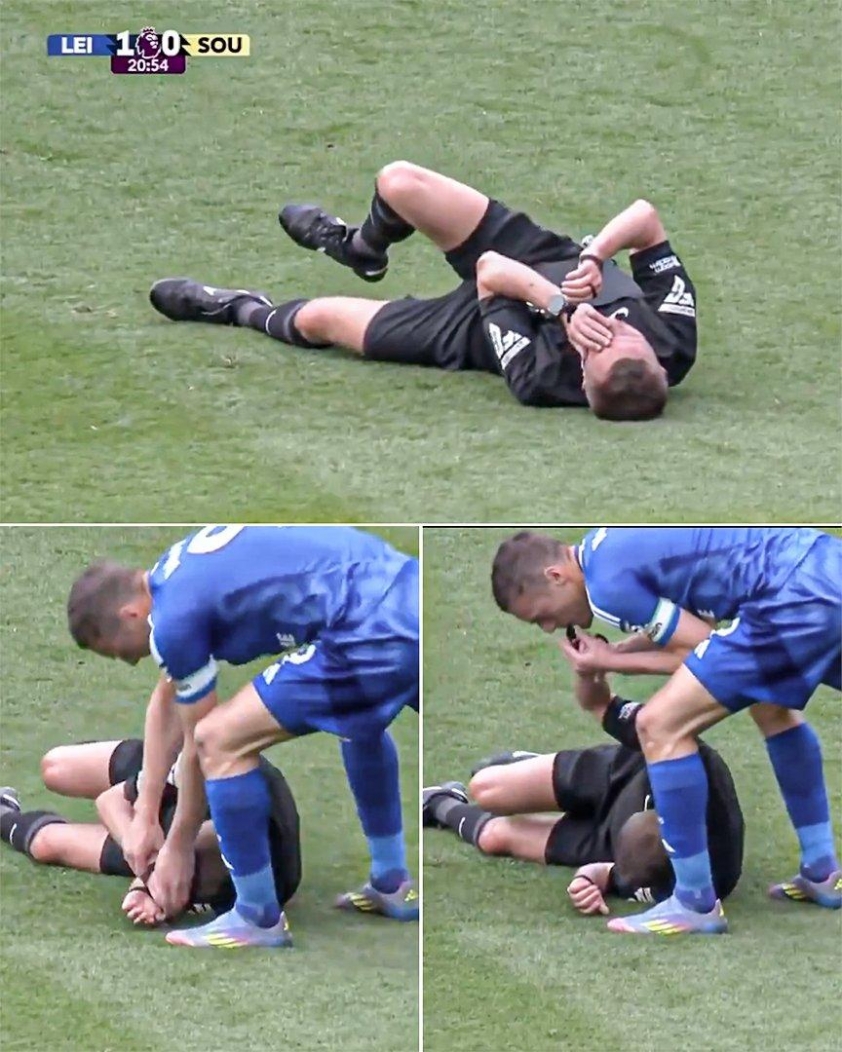 Jamie Vardy vừa đá bóng, vừa làm trọng tài 629546