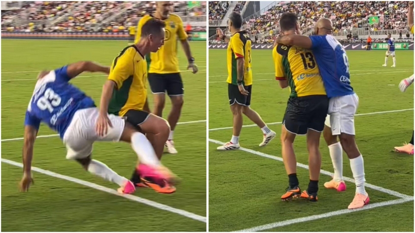 Vệ sĩ Messi 'ăn no hành' Ronaldinho 647759