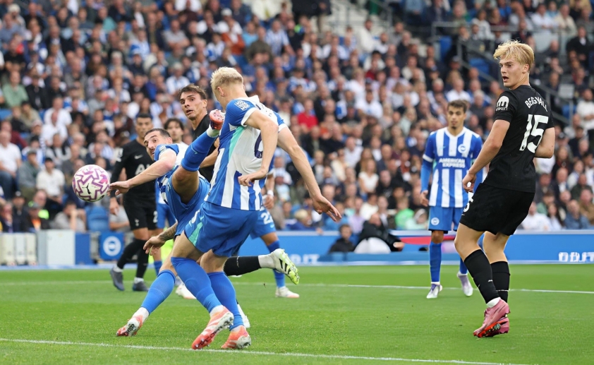 Pha phản lưới của Jan Paul van Hecke khiến Brighton không thể giữ được chiến thắng
