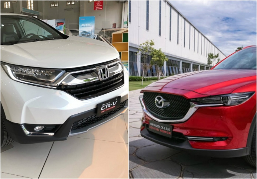 Đầu xe Honda CR-V và Mazda CX-5 2020