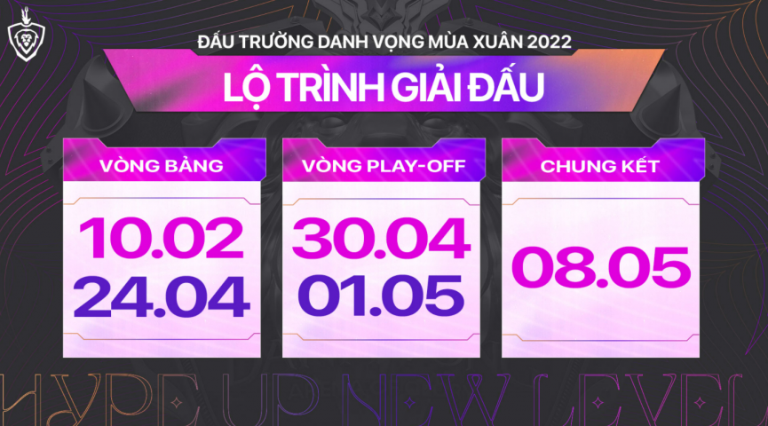 Lịch trình giải đấu ĐTDV Mùa Xuân 2022
