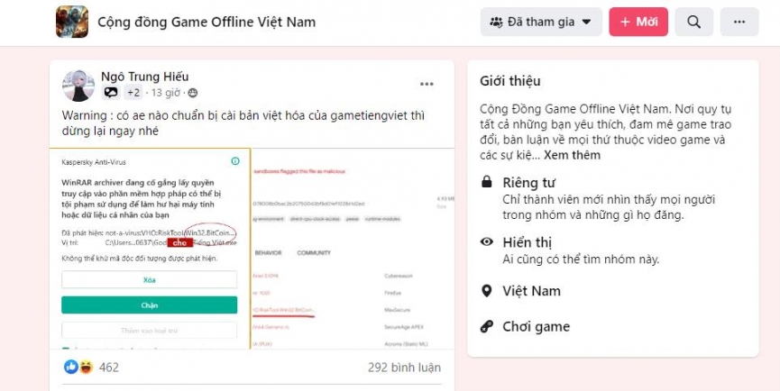 Người dùng tố Game Tiếng Việt lén lút chèn mã đào coin vào patch Việt hóa