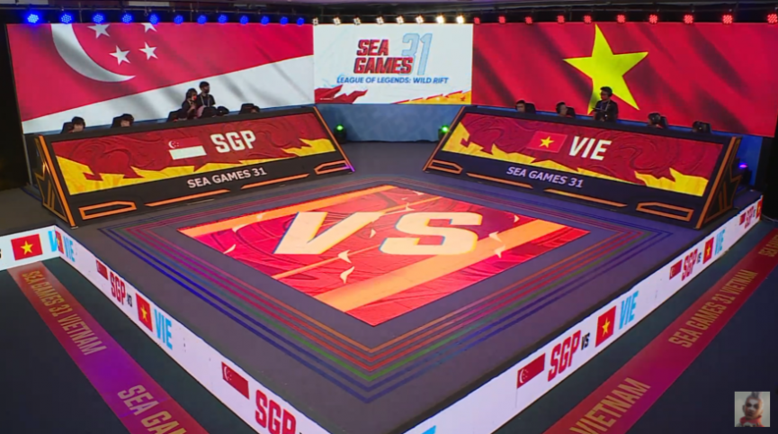 sân khấu trận Singapore vs Việt Nam