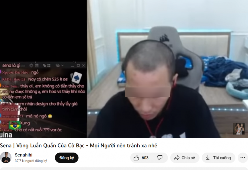 Nam streamer tổ chức đánh bạc online 283058