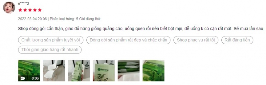 Review bột cần tây giảm cân Behena