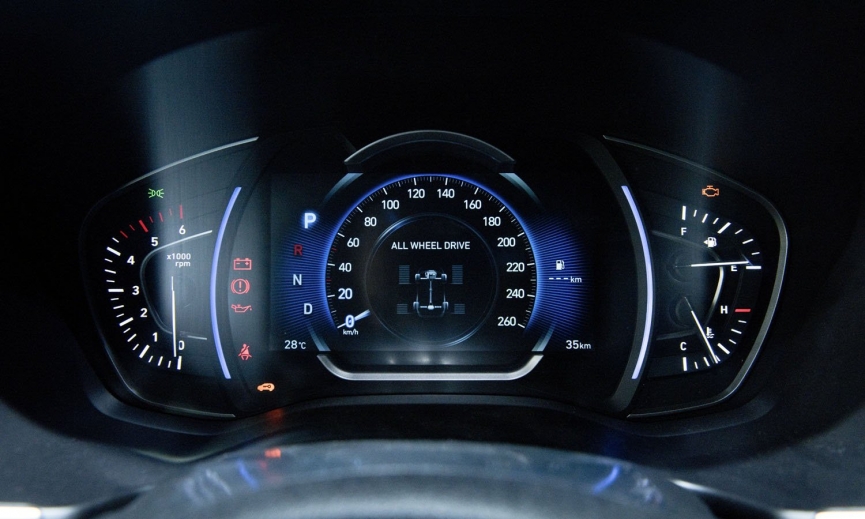 Đồng hồ tốc độ trên Hyundai SantaFe