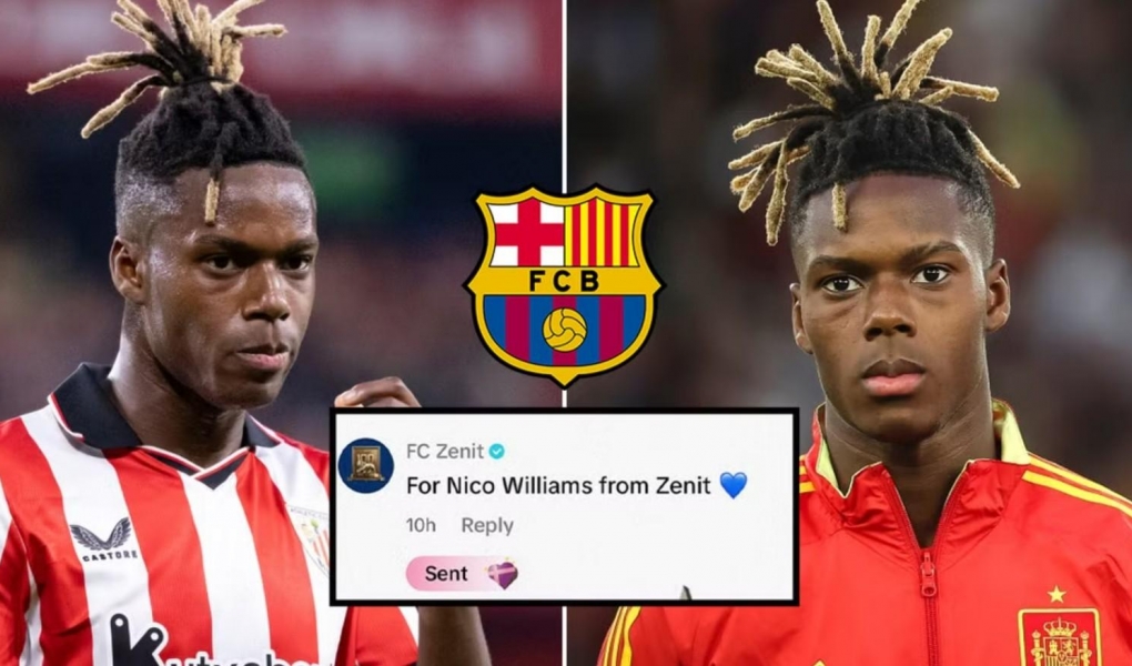 Barca bất ngờ được đội bóng Nga 'cho tiền' mua Nico Williams