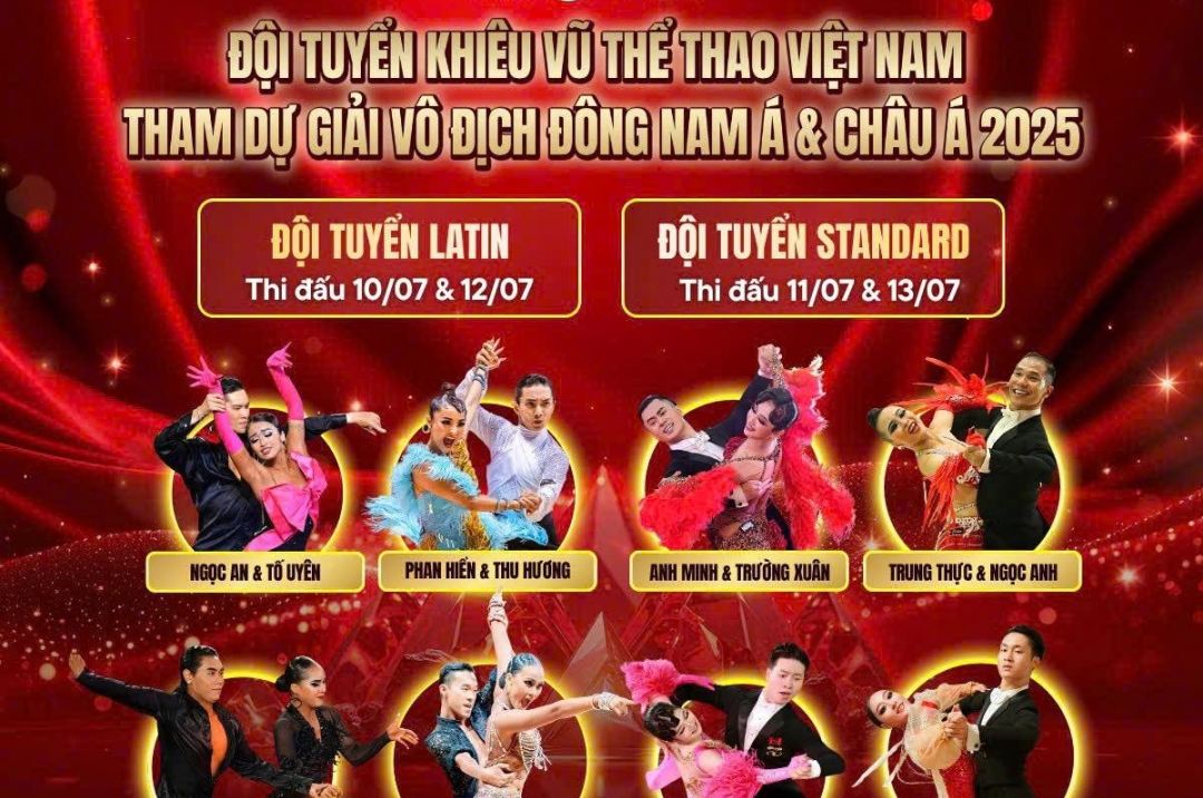 Hơn 3000 vận động viên dự Giải Khiêu vũ thể thao quốc tế Vietnam Dancesport Festival 2025