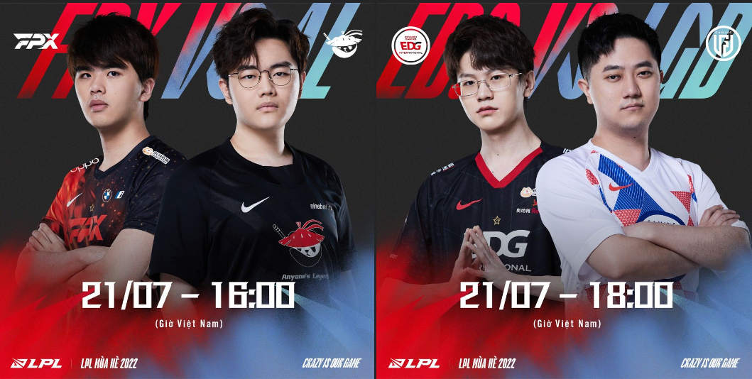 Trực tiếp LPL mùa Hè ngày 21/7: FPX - AL, EDG - LGD