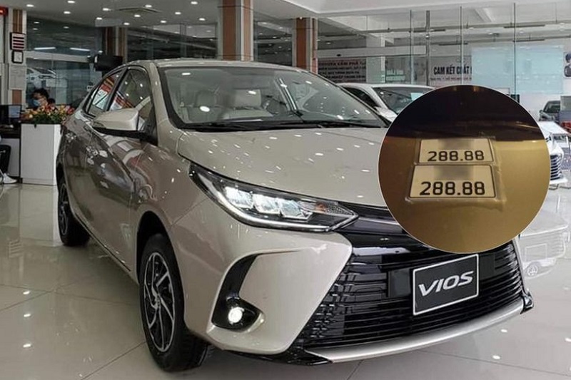 Toyota Vios 2021 biển số “tứ quý 8” lên sàn xe cũ, giá bán gây “sốc”