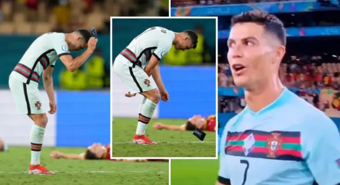 VIDEO: Ronaldo ném rồi đá bay băng đội trưởng ĐT Bồ Đào Nha