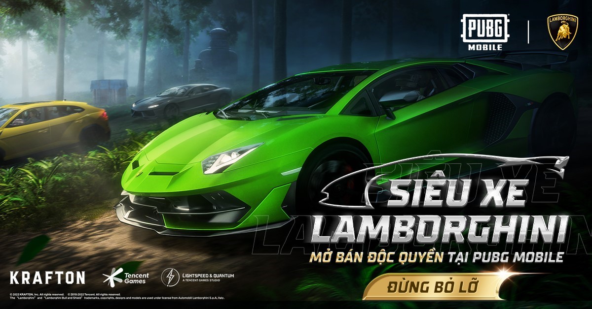 PUBG MOBILE công bố hợp tác với Lamborghini, mang siêu xe đến đấu trường sinh tồn