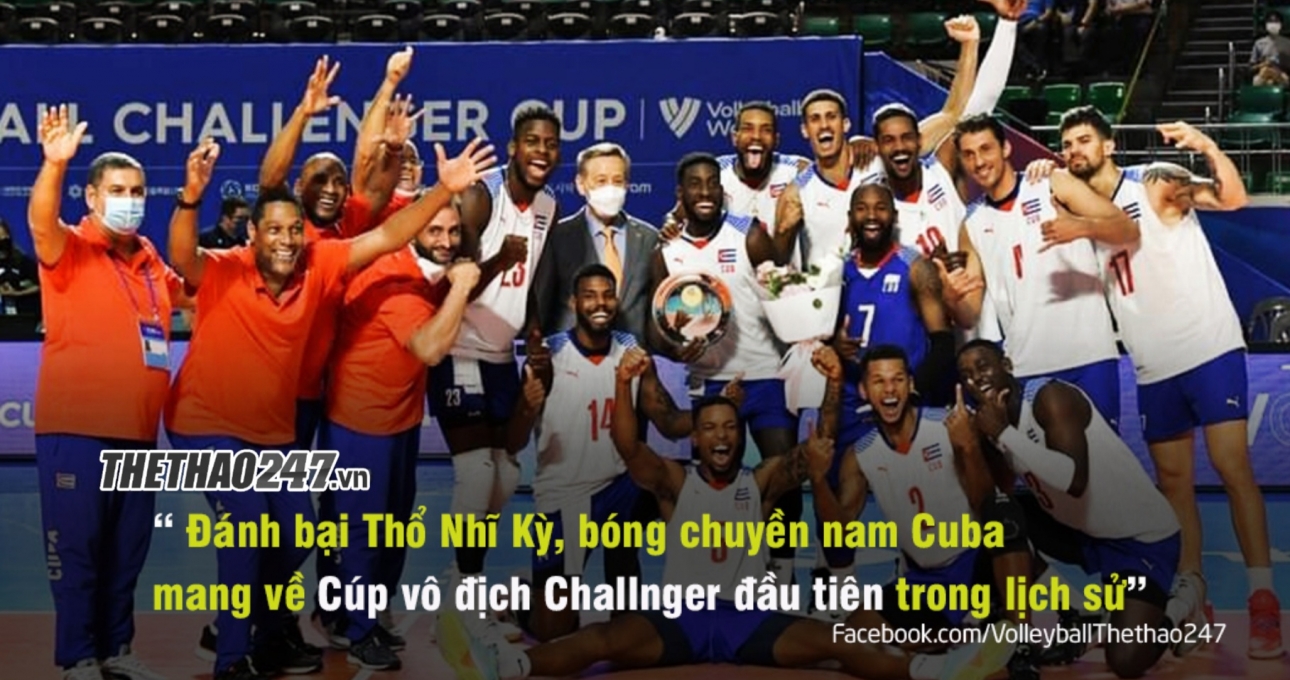 Bóng chuyền nam Cuba 'lần đầu vô địch' Challenger Men's Cup