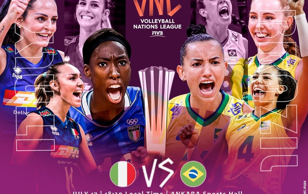 Lịch thi đấu chung kết giải bóng chuyền nữ VNL 2022, ngày 17/7: Ý vs Brazil