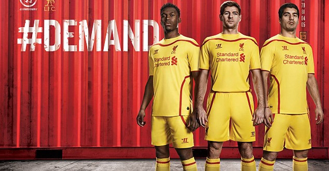 Liverpool ra mắt áo đấu sân khách mùa giải 2014 - 2015