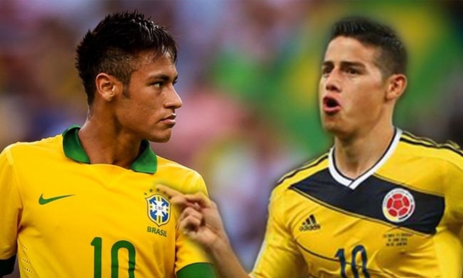 VIDEO: So màn trình diễn của Neymar và James Rodriguez trước trận tứ kết