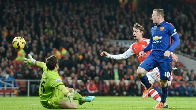 Video clip bàn thắng: Arsenal 1-2 Man United - Rooney tỏa sáng