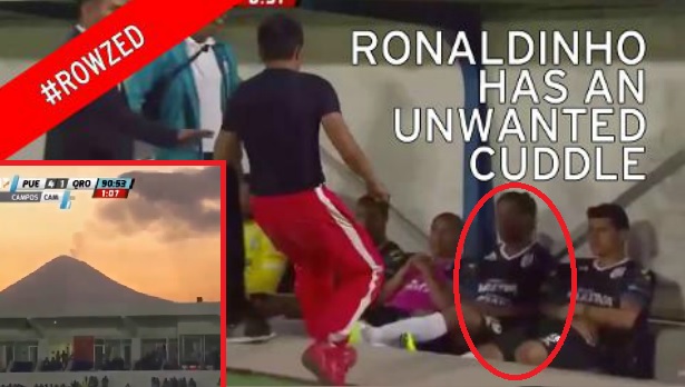 VIDEO: Nhân lúc núi lửa hoạt động, fan cuồng lao vào ôm Ronaldinho