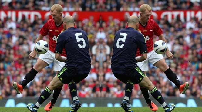 VIDEO: Pha qua người tinh tế của Paul Scholes vs Zidane