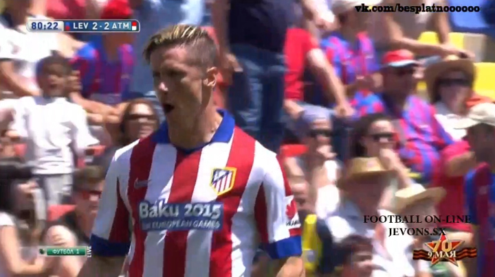 Video bàn thắng: Levante - Atletico Madrid - Dấu ấn Torres