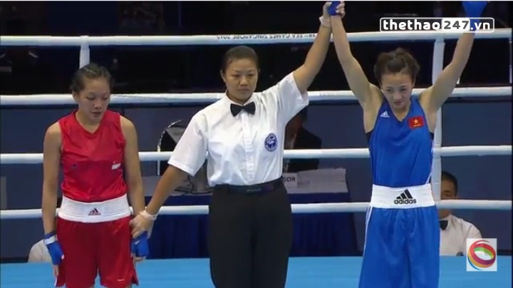 Video SEA Games 28: Nguyễn Thị Yến knock-out đối thủ tại bán kết Boxing nữ dưới 51kg
