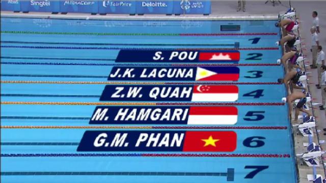 Video SEA Games 28: Vòng loại 200m bơi bướm nam - Phan Gia Mẫn