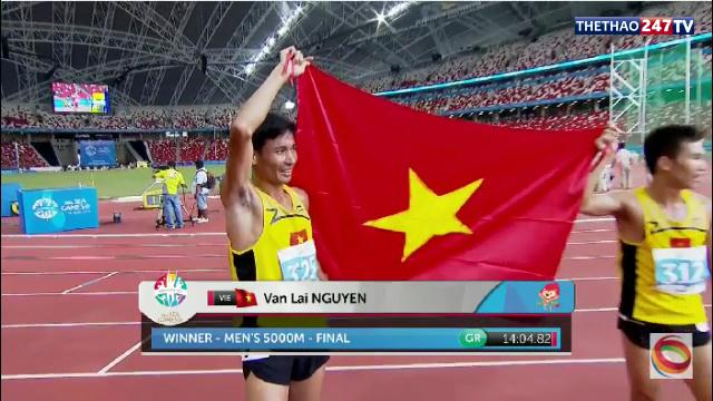 Video SEA Games 28: Nguyễn Văn Lai giành HCV, phá kỷ lục đường chạy 5000m nam