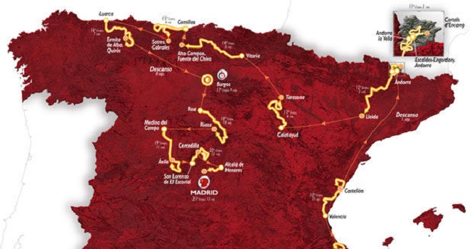 Lịch thi đấu giải đua xe đạp Vuelta a España 2015
