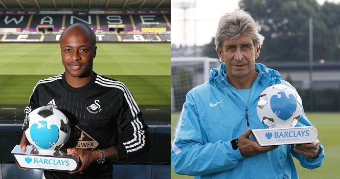 HLV Pellegrini và Andrew Ayew xuất sắc nhất tháng 8