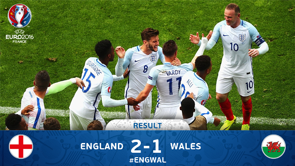 Video bàn thắng: Anh 2-1 Wales (Vòng bảng Euro 2016)