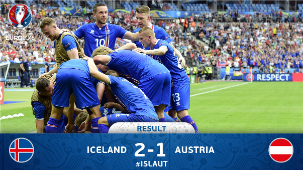 Video bàn thắng: Iceland 2-1 Áo (Vòng bảng Euro 2016)