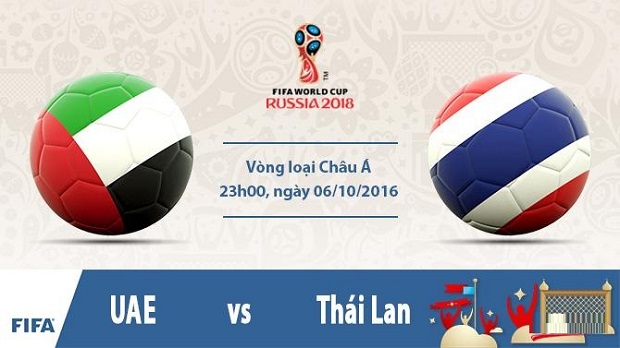 Kết quả UAE vs Thái Lan, 23h00 ngày 6/10