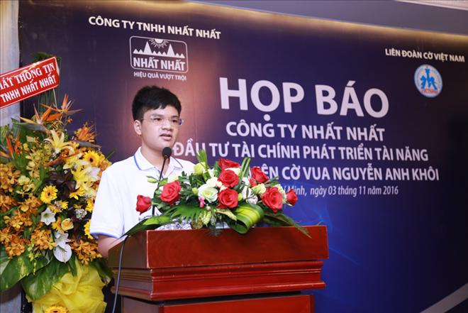 Dược phẩm Nhất Nhất đầu tư gần 1,5 tỷ đồng cho kỳ thủ Nguyễn Anh Khôi