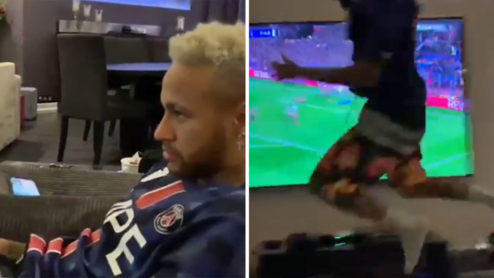 VIDEO: Neymar tập tễnh ăn mừng phấn khích khi PSG hạ MU