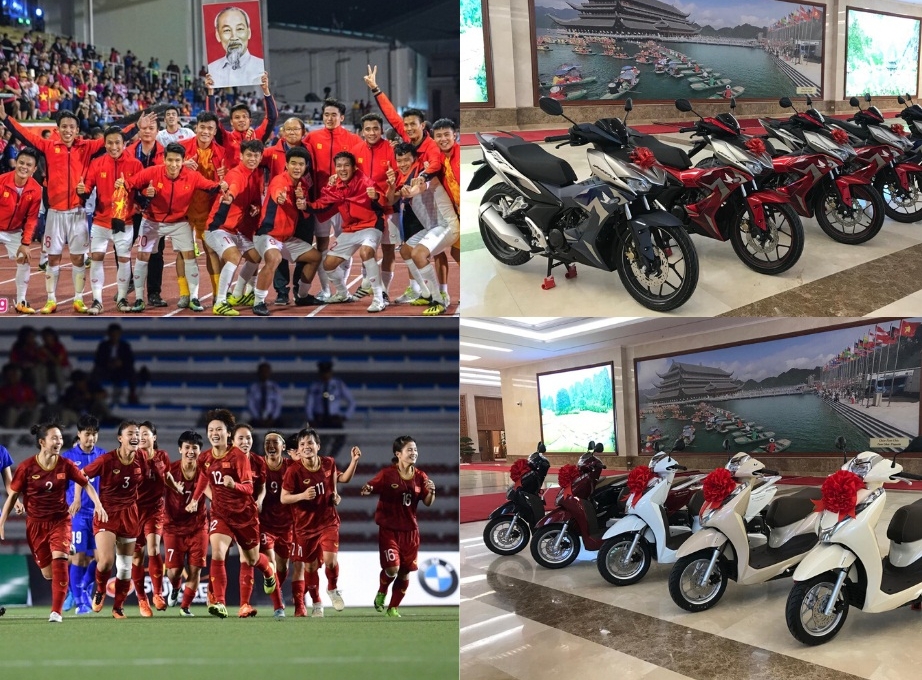 Tuyển bóng đá Việt Nam tiếp tục được tặng Honda Lead, Winner X